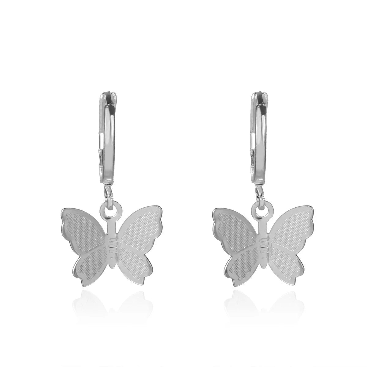Butterfly Korean earrings | Drop Earrings Simple Butterfly Shape Pendant Dangle Hoop Earring Women Girls