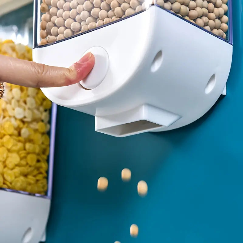 (1pc) Wall-Mounted 1500ml Dry Food Dispenser Set – Clear Containers, Space-Saving Storage Solution