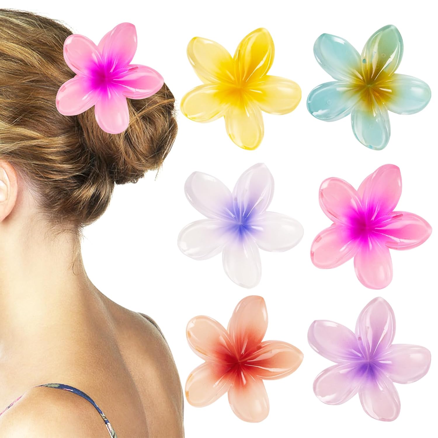Pack of 3 - Flower Hair Clip Colorful Hair Band For girls & Women