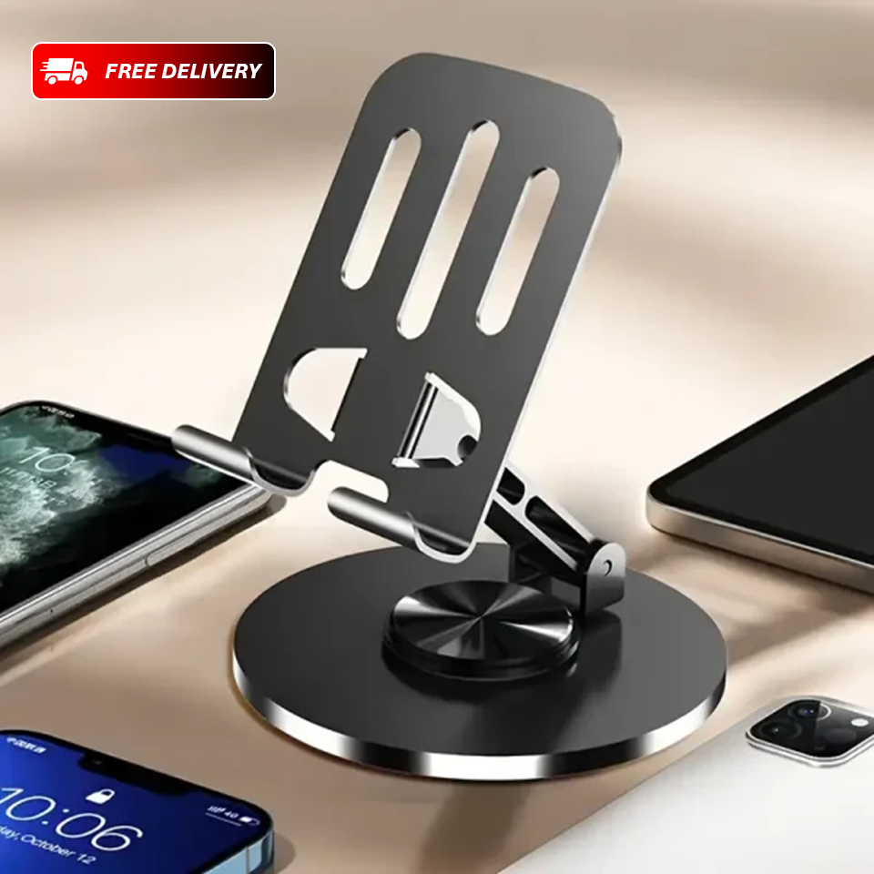 Mobile Stand - Mobile Phone Holder Broadcast Mobile Phone Holder 360 Degree Rotation Adjustment Folding Lazy Tablet Desktop Mobile Phone Holder - Stainless Steel - Random Color