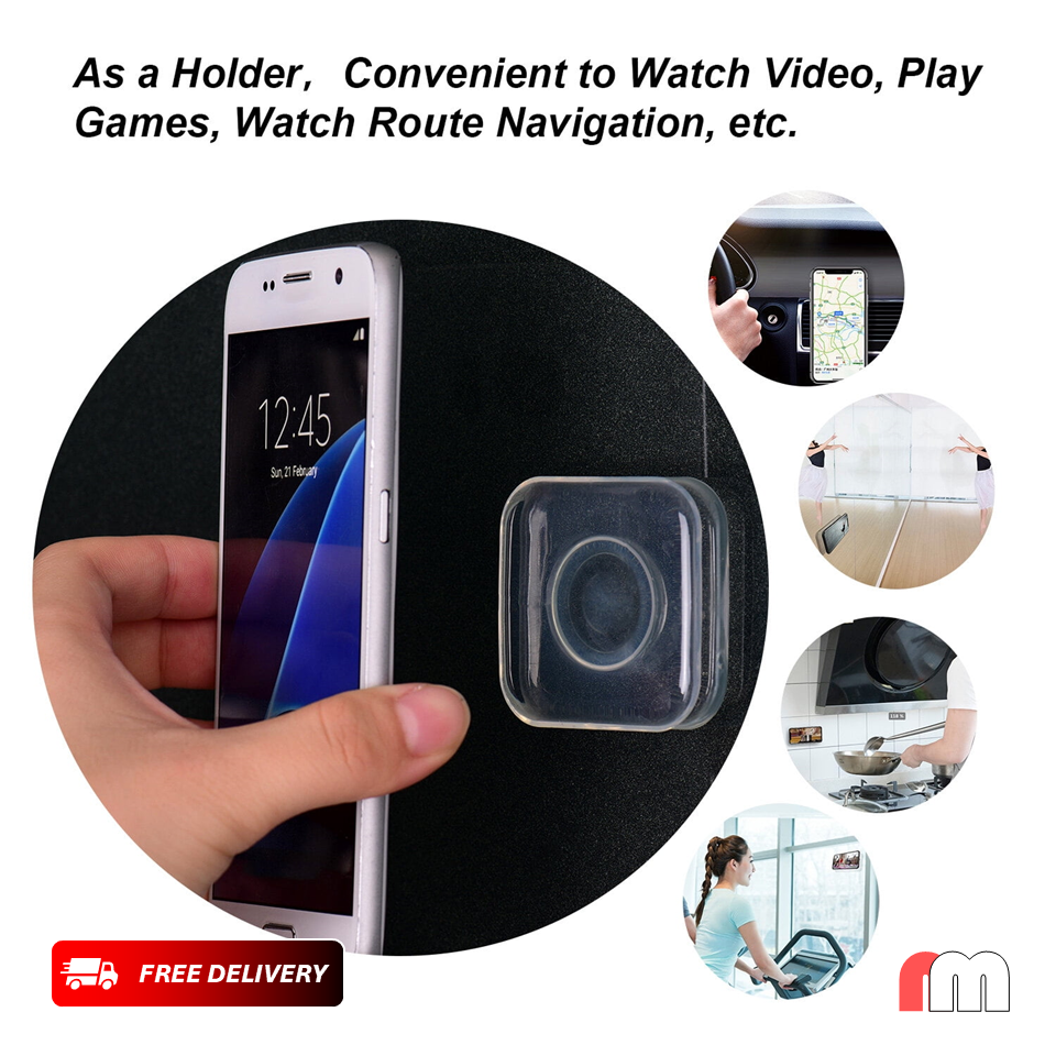 Universal Gel Pad, Mobile Holder, All Purpose Double Sided Nano Tape, Mobile Holder for Car (Black and Transparent)