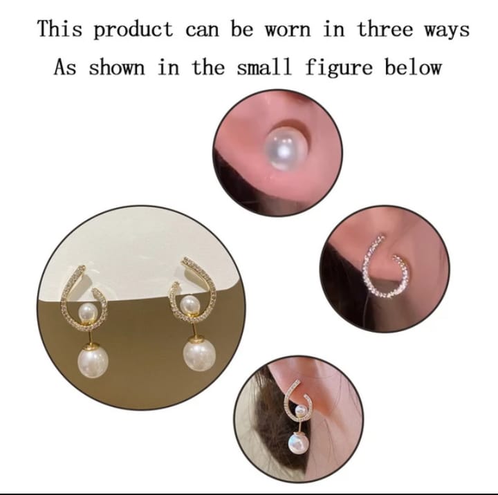 Elegant Zircon Pearl Stone Earrings Material Alloy for girls