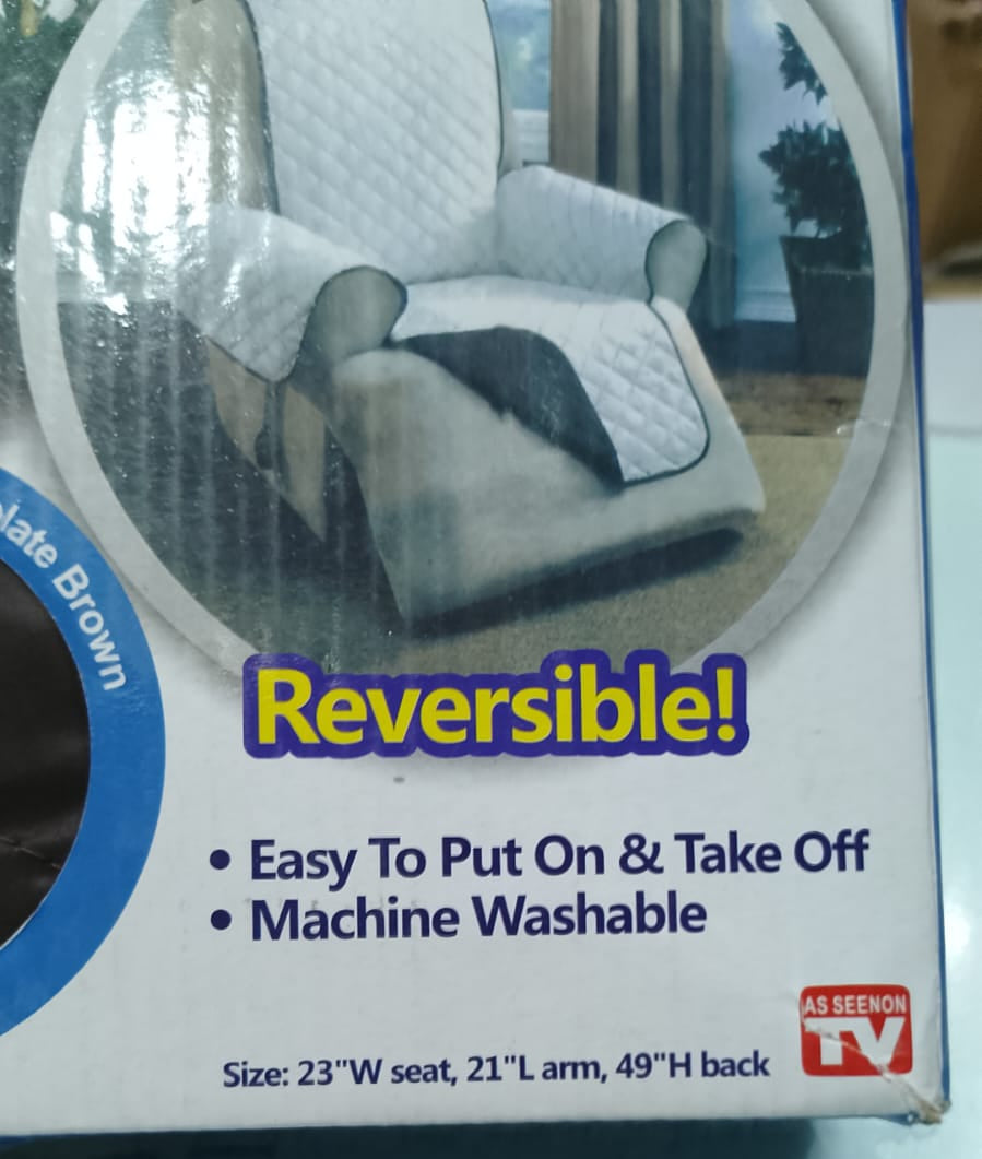 (double SofaR COVER) EVERSIBLE WASHABLE COUCH Sofa COAT COVER - Brown