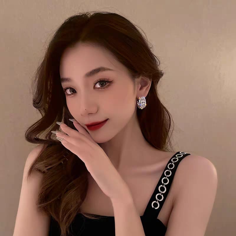 Korean luxury zirconium hoops Earrings For Girls