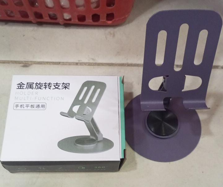 Mobile Stand - Mobile Phone Holder Broadcast Mobile Phone Holder 360 Degree Rotation Adjustment Folding Lazy Tablet Desktop Mobile Phone Holder - Stainless Steel - Random Color