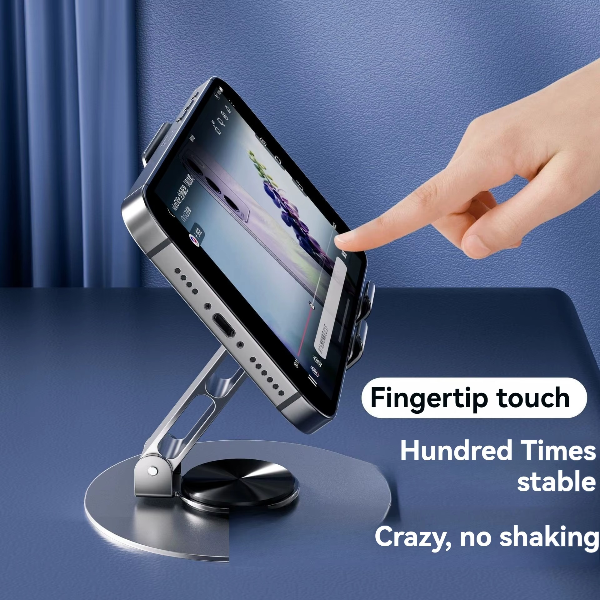 Mobile Stand - Mobile Phone Holder Broadcast Mobile Phone Holder 360 Degree Rotation Adjustment Folding Lazy Tablet Desktop Mobile Phone Holder - Stainless Steel - Random Color