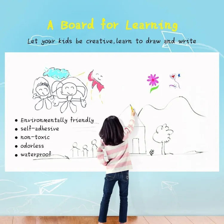 Artisan - Dry Erase Whiteboard Sticker Vinyl Sticker, Self-adhesive & reusable White Board Peel Stick for School,Office,Home,Kids Drawing with 2 erasable markers(good quality )