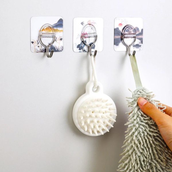 (6pc) Magic Wall Hooks – Adhesive Set (Random Colors) | Waterproof & No-Drill