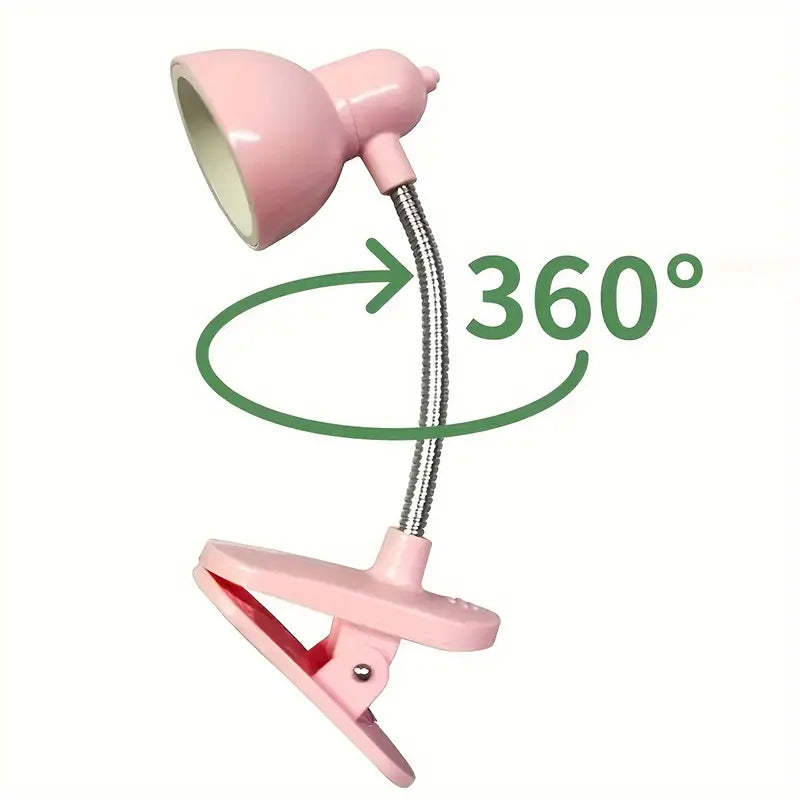 (1pc) Mini Clip-On LED Book Light – Warm White, Adjustable 360°, Battery Powered Reading Lamp for Bed & Travel