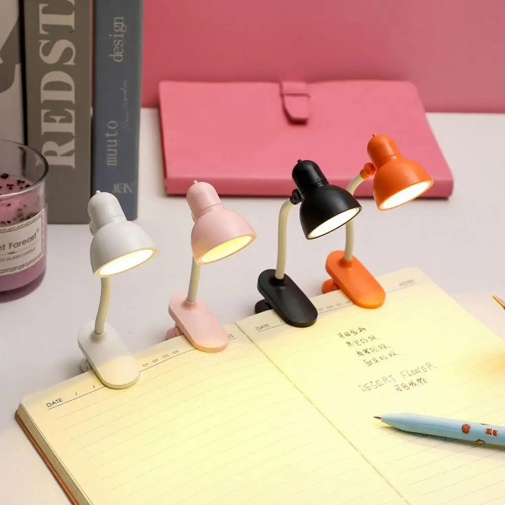 (1pc) Mini Clip-On LED Book Light – Warm White, Adjustable 360°, Battery Powered Reading Lamp for Bed & Travel