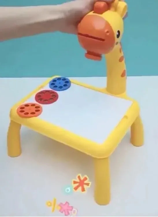Table with light and with music inside | Mini Art Drawing Board Leds Projector Light Toy Children Kids Painting Table Small Desk(Random Color)