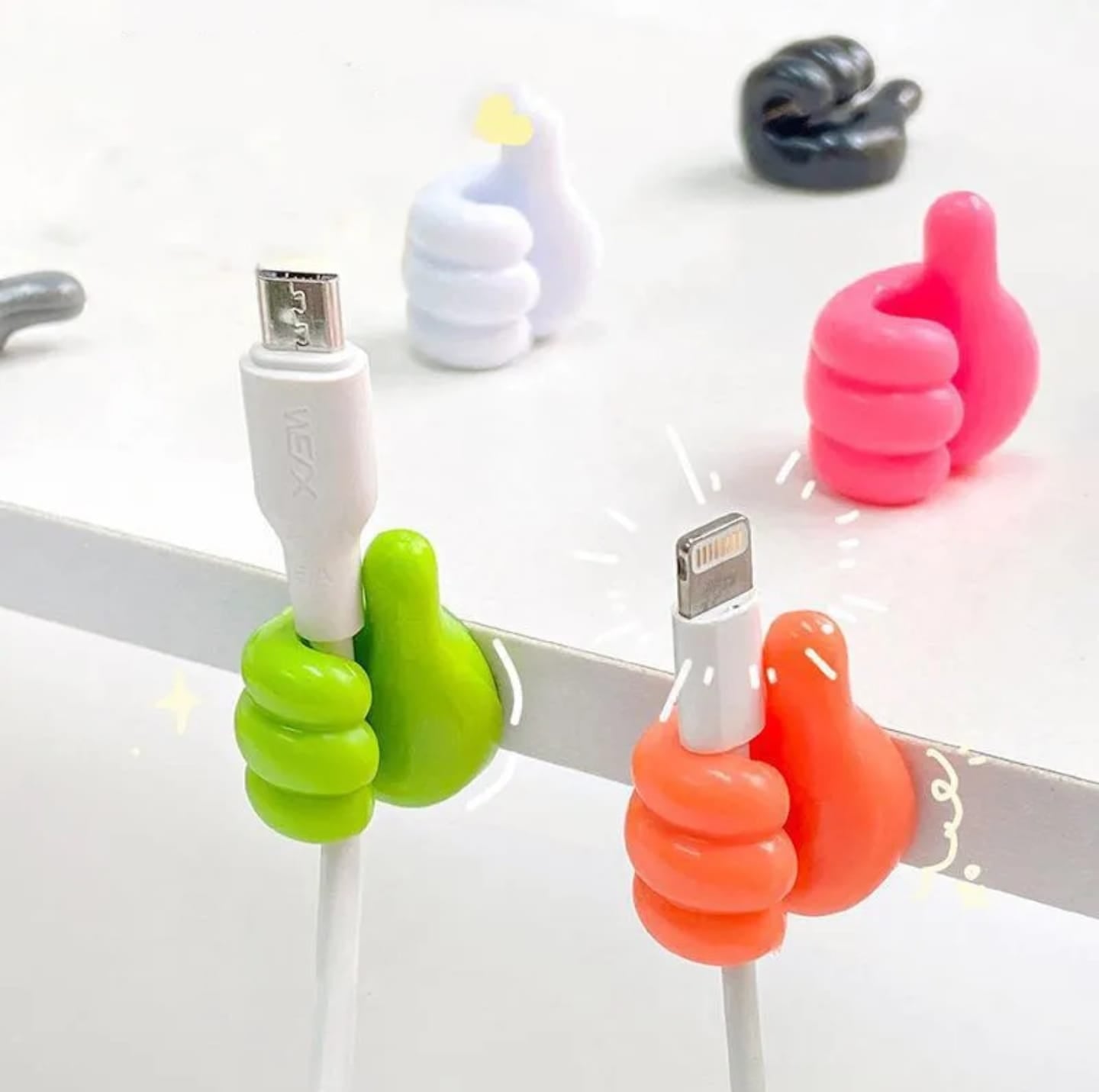 10pc - Thumb Wall Hook Wall Decoration Hook Creative Silicone Thumb Key Hanger Hooks (random color)