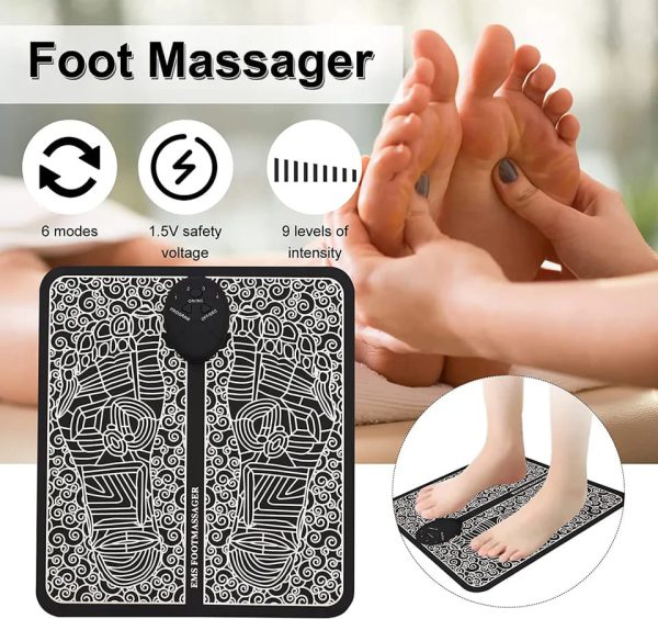 pack Of 2 Ems Butterfly Portable Neck Massager Rechargeable, And  Ms Foot Massager Pad Improve Blood Circulation