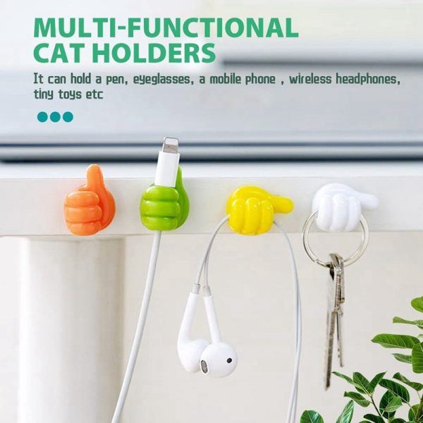 10pc - Thumb Wall Hook Wall Decoration Hook Creative Silicone Thumb Key Hanger Hooks (random color)