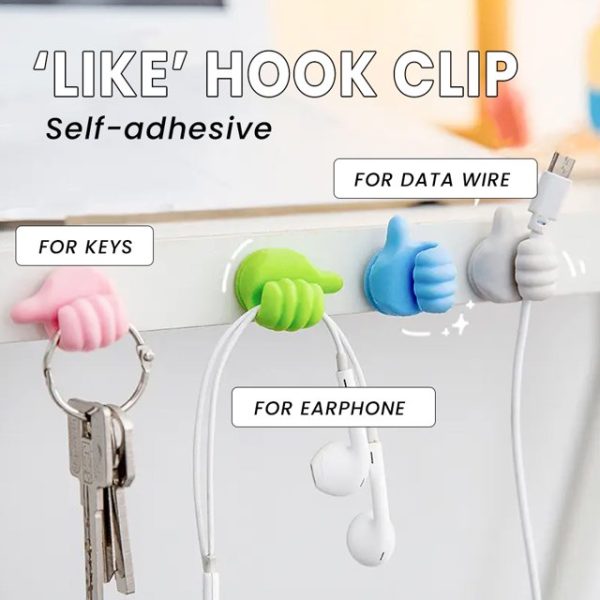 10pc - Thumb Wall Hook Wall Decoration Hook Creative Silicone Thumb Key Hanger Hooks (random color)