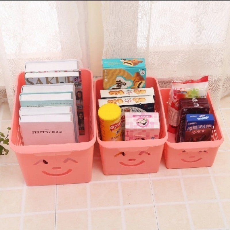 Smile basket Without cap pack off 3 | Storage Organizer Basket |  Multipurpose Baskets For Kitchen, Home, Office &amp; Bathroom (Random color)