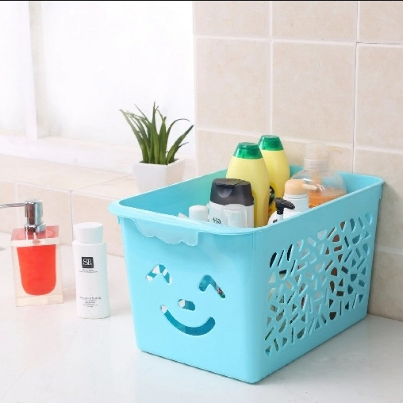 Smile basket Without cap pack off 3 | Storage Organizer Basket |  Multipurpose Baskets For Kitchen, Home, Office &amp; Bathroom (Random color)