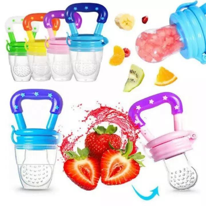 Baby Solid Baby Fruit Pacifier Fresh Fruit Feeder Infant Teething Toy Nibbler Teether Pacifier Safe Silicone Pacifier (Random Color)