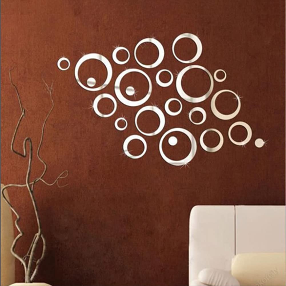 24 Pcs Acrylic Mirror 3d Wall Stickers Living Room Personalized Interior Decoration