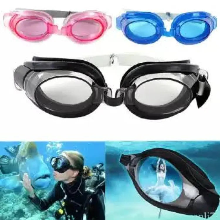 3 in 1 Swimming Goggles Advanced Swimming Goggles For Kids And Adults (Random Color)