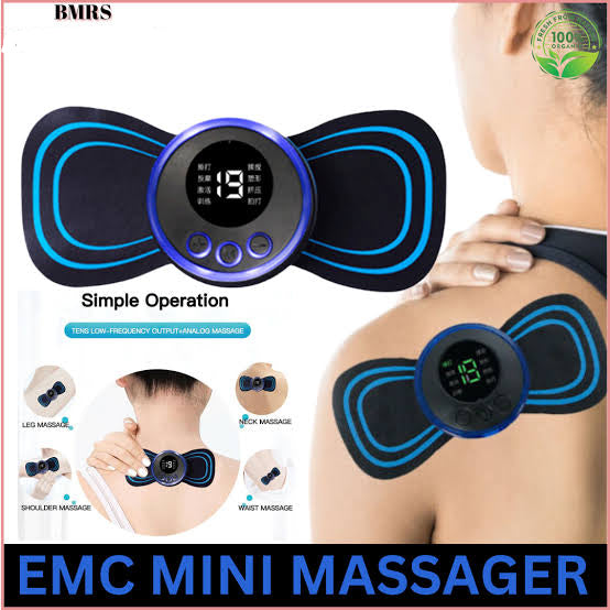 pack Of 2 Ems Butterfly Portable Neck Massager Rechargeable, And  Ms Foot Massager Pad Improve Blood Circulation