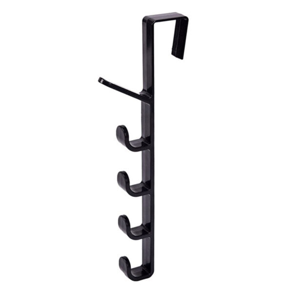 5 Level Over Door Hook for Hanging Coat Hangers, Hats, Purses, Backpacks, Purses, Jackets and Other Items. (1 Piece) / Over The Door Hanger Hook Clothes Storage Holder Multipurpose Towel Hanging Rack ( Plastic)