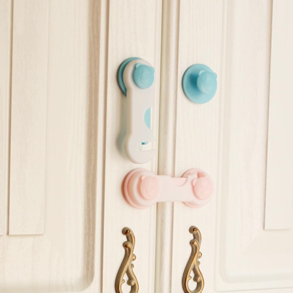 1 Pc - Children Kid Drawer Lock Baby safe Angle Sliding Door Plastic Child safety locks products ( random color )