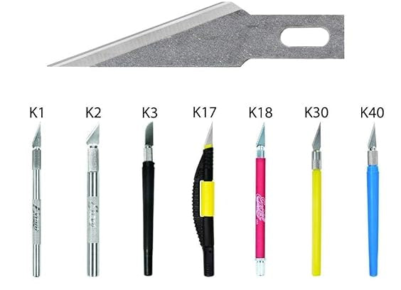 Pen Knife | Detail Precision Cutting tool | Paper, model making, etching, carving Cutter with 6 Blades + 1 Handle