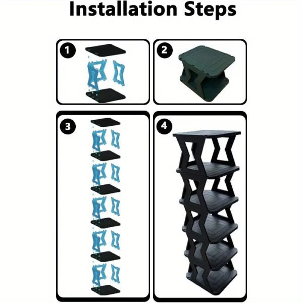 6-Tier Shoe Rack Organizer with X-Frame Design – Space Saving & Tool-Free Assembly