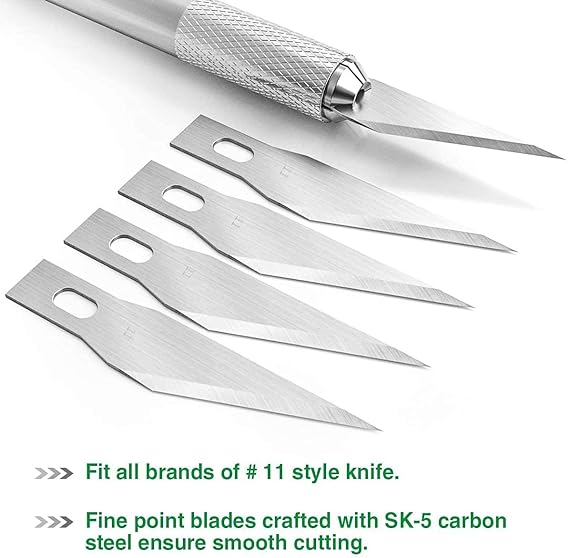 Pen Knife | Detail Precision Cutting tool | Paper, model making, etching, carving Cutter with 6 Blades + 1 Handle