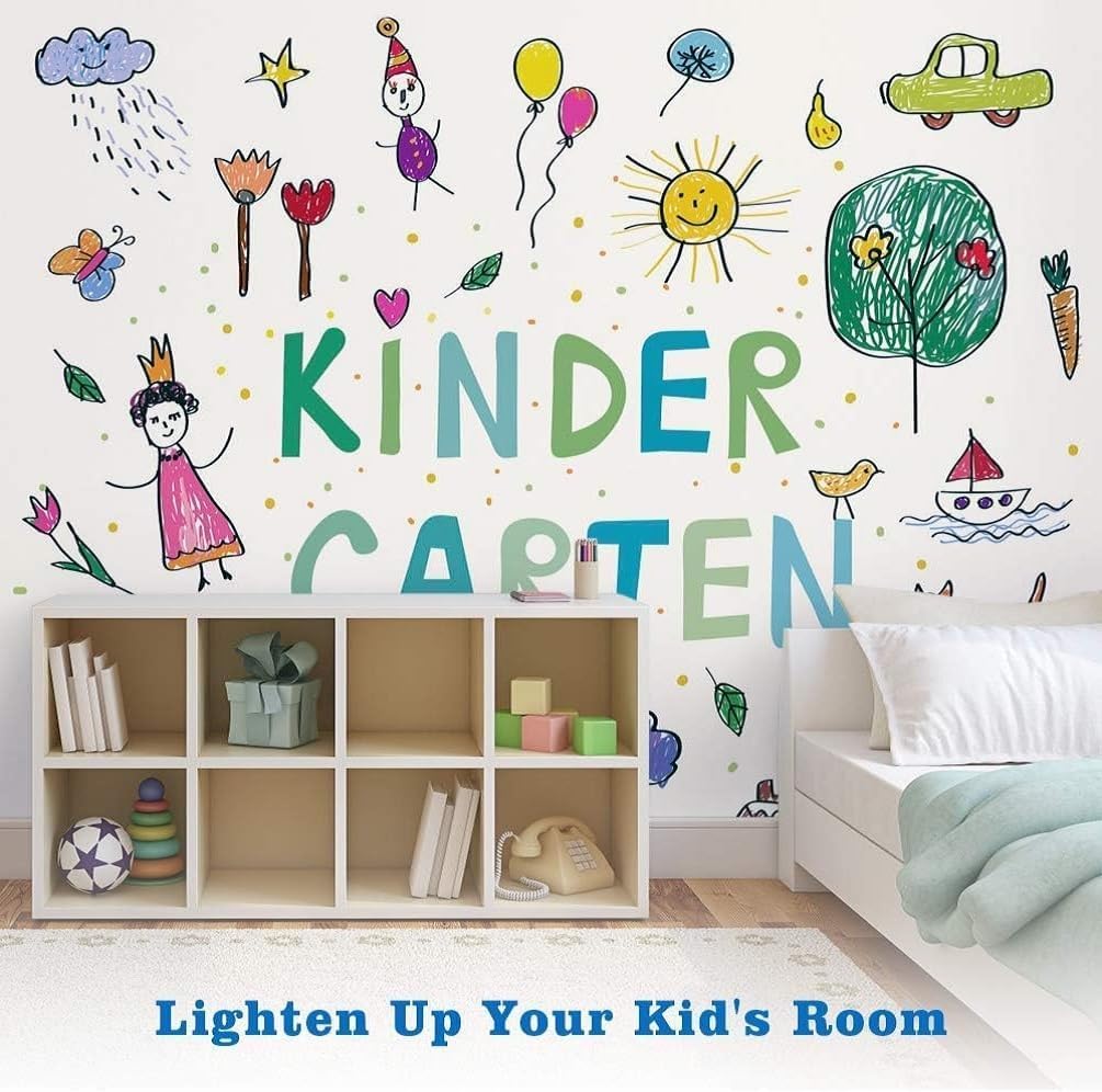 Self-Adhesive Whiteboard Wall Decal Sticker | Strong &amp; Durable Dry Erase Wall Paper | Message Board Peel Stick White Board with 2 Marker for Kids Drawing