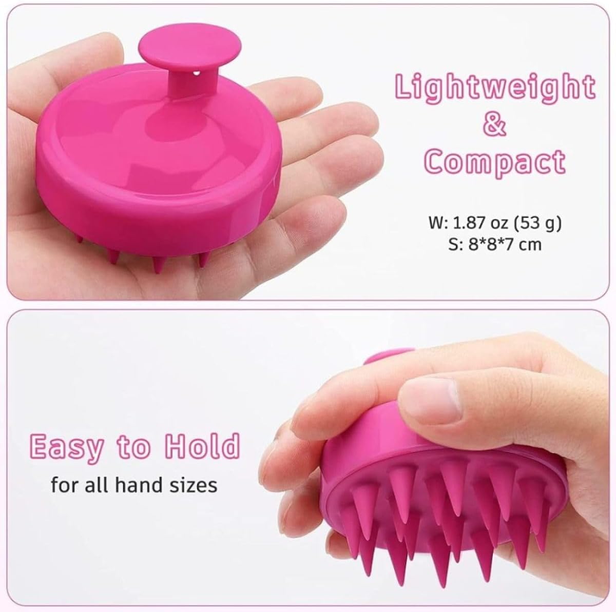 1 Piece Scalp Shampoo Massager Brush | Scalp Hair Scrubber With Soft Bristles For All Type Of Hairs ( Random Color )