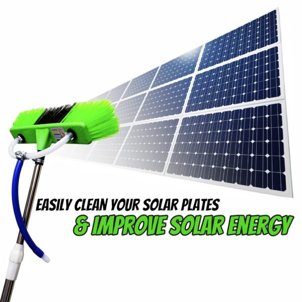 6ft Extendable Solar Panel Cleaning Brush with Water Flow System & Soft Bristle Head
