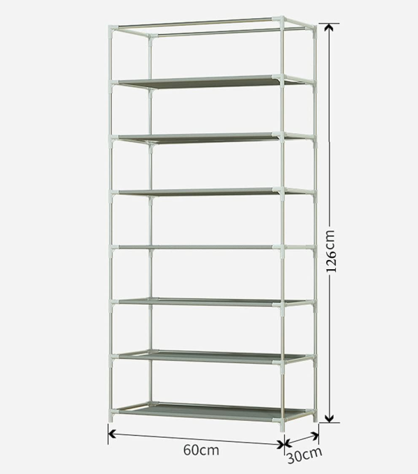 7-Layer Portable Shoe Rack with Dustproof Zippered Cover – Space-Saving Shoe Storage Organizer
