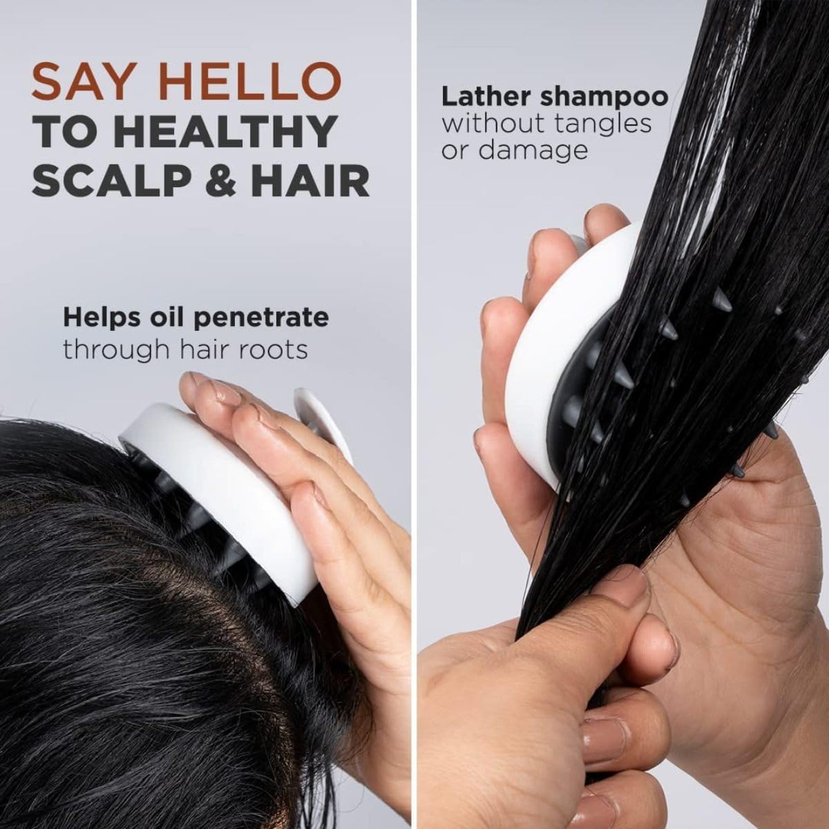 1 Piece Scalp Shampoo Massager Brush | Scalp Hair Scrubber With Soft Bristles For All Type Of Hairs ( Random Color )