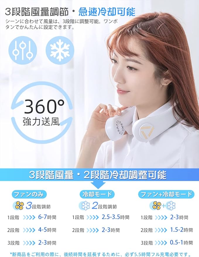 Neck Fan Personal Air Cooler 3 Speed Hand Free Neck Fan(random color )