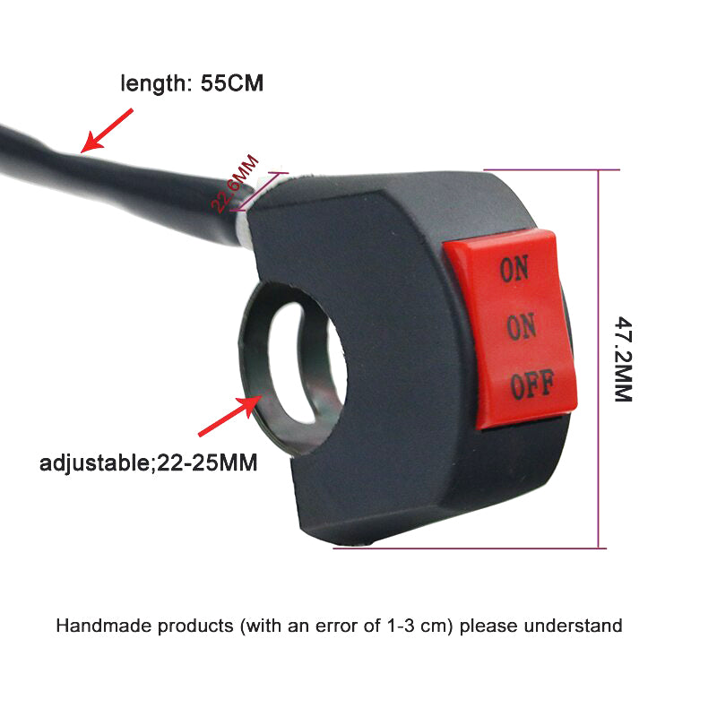 On/Off Handlebar Switch for Motorcycle Universal switch for bike, Extra external on off button