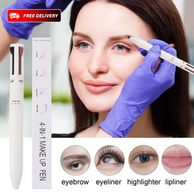 4-in-1 Waterproof Makeup Pen – Eyebrow, Lip Liner, Highlighter & Eyeliner Tool