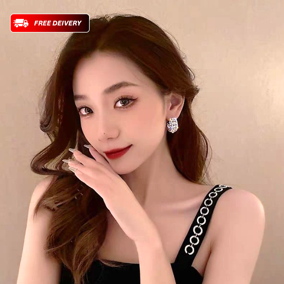 Korean luxury zirconium hoops Earrings  For Girls