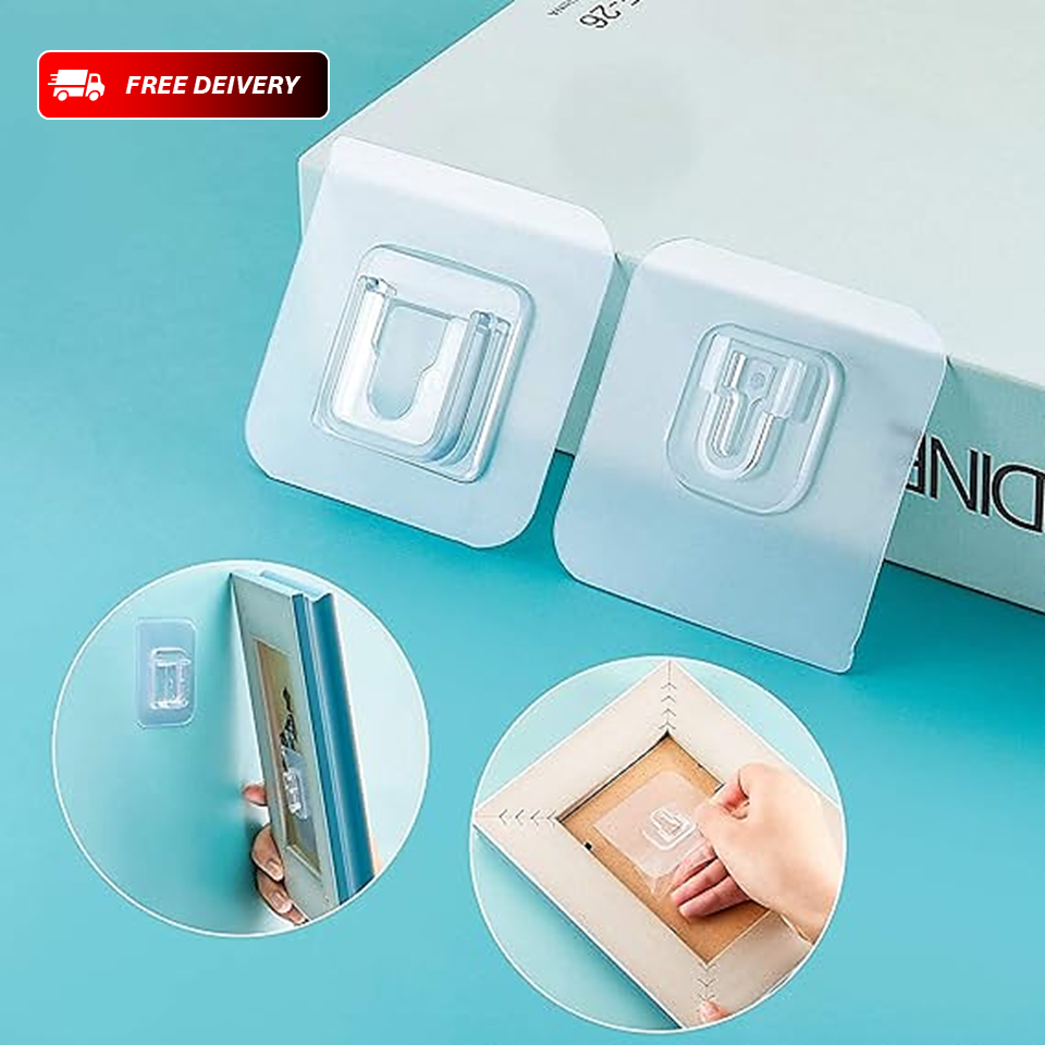 Transparent Double Sided Adhesive Hooks for Bathroom Kitchen Office Hanging