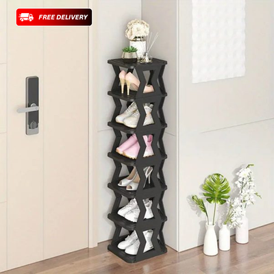 6-Tier Shoe Rack Organizer with X-Frame Design – Space Saving & Tool-Free Assembly