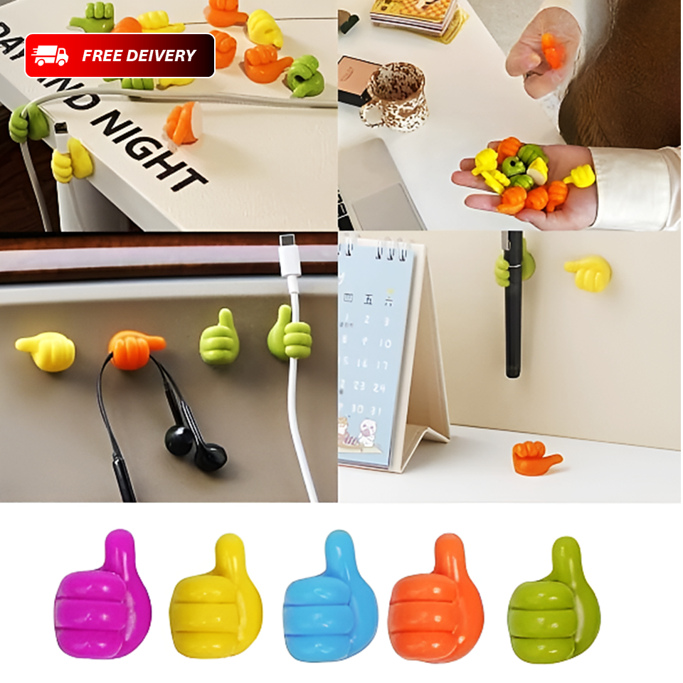10PC - Thumb Wall Hook Wall Decoration Hook Creative Silicone Thumb Key Hanger Hooks (random color)