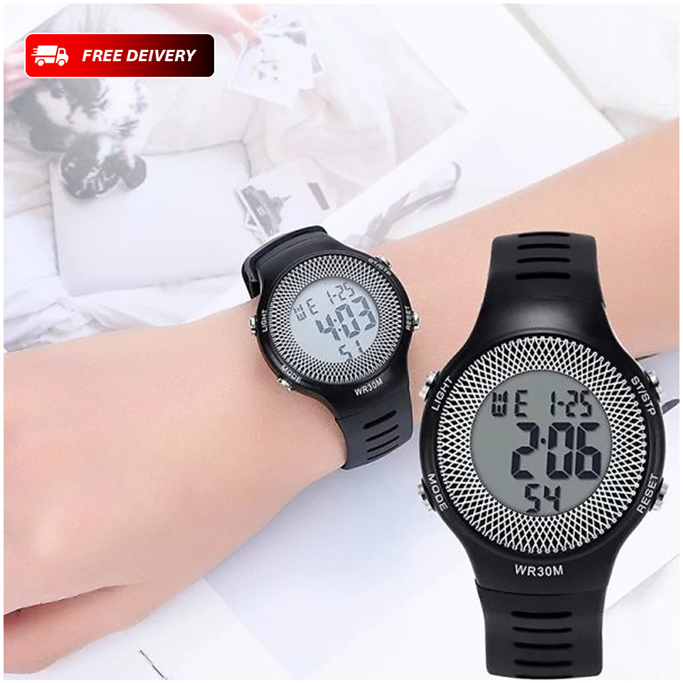Silicon Digital Watch - Waterproof, Luminous Display, Automatic Movement, Sporty Design, No Box Included