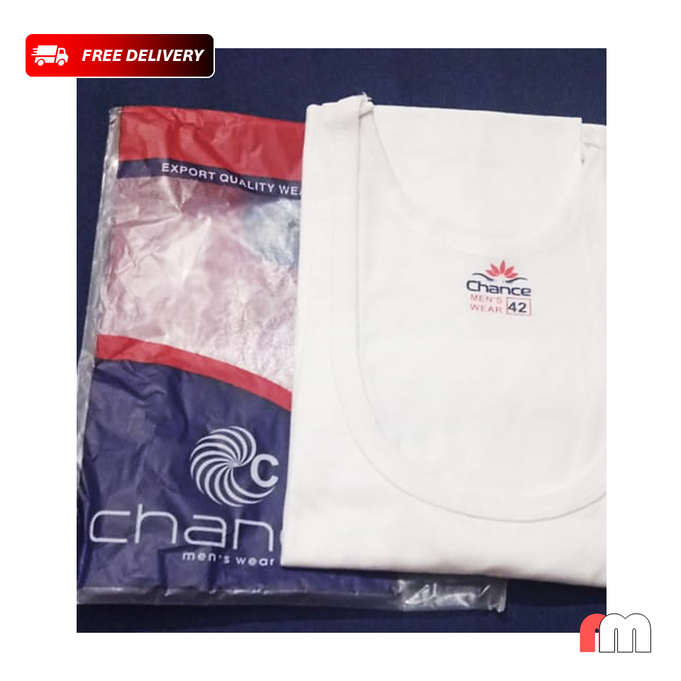 2pc - Men under garment White banyan Round Neck Sleeveless Plain/Solid Undershirt/Vest Men's Under vests