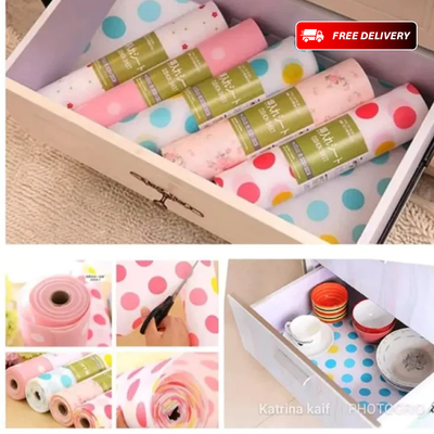 Polka Kitchen Foamic Sheet Roll – Antibacterial Non-Slip Liner