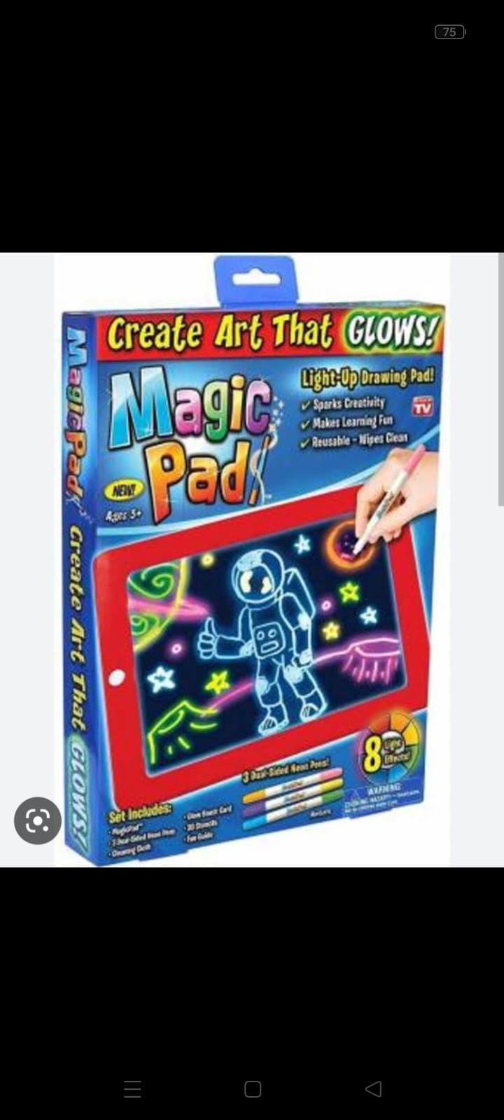 Magic Pad Create Art That GLOWS Light Up LED Board Draw For Sketch / Create / Doodle / Write / Learning Tablet