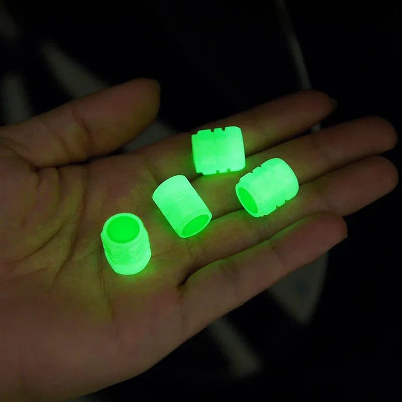 Luminous Valve Motorcycle Bicycle Bike Car Wheel Tyre Hub Cap Fluorescent Night Glowing Luminous Valve Stem Caps Decor