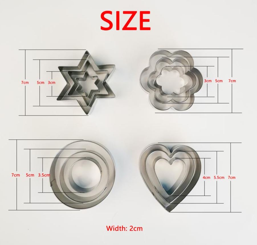 12 pcs, stainless steel cookie cutter, DIY, cookie cutter, star, heart, cutter, baking dish, new cake tool, fried egg, shaper, kitchen mold tool