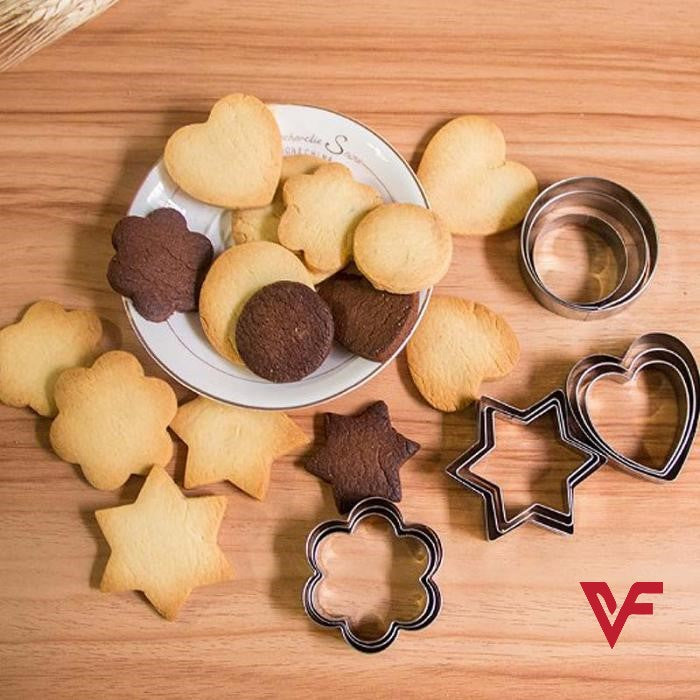 12 pcs, stainless steel cookie cutter, DIY, cookie cutter, star, heart, cutter, baking dish, new cake tool, fried egg, shaper, kitchen mold tool