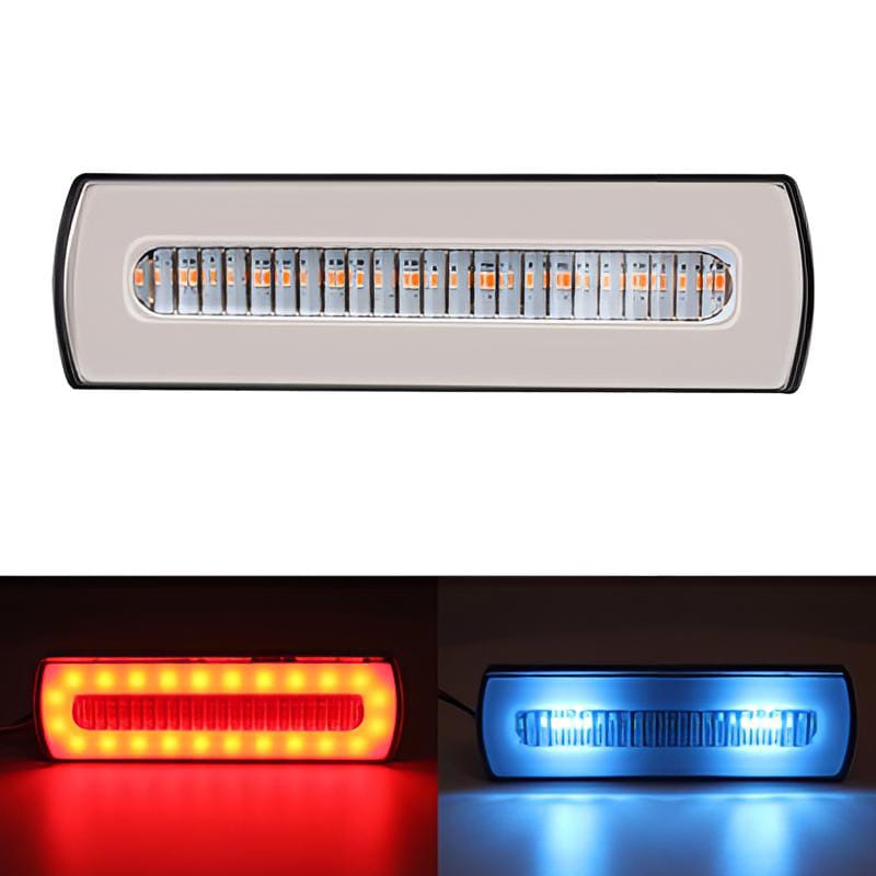 1 pc  LED Motorcycle Light Moto Rear Lights 40 LED Dual Color Light Guide Flow Direction Turning Brake Tail Lamp